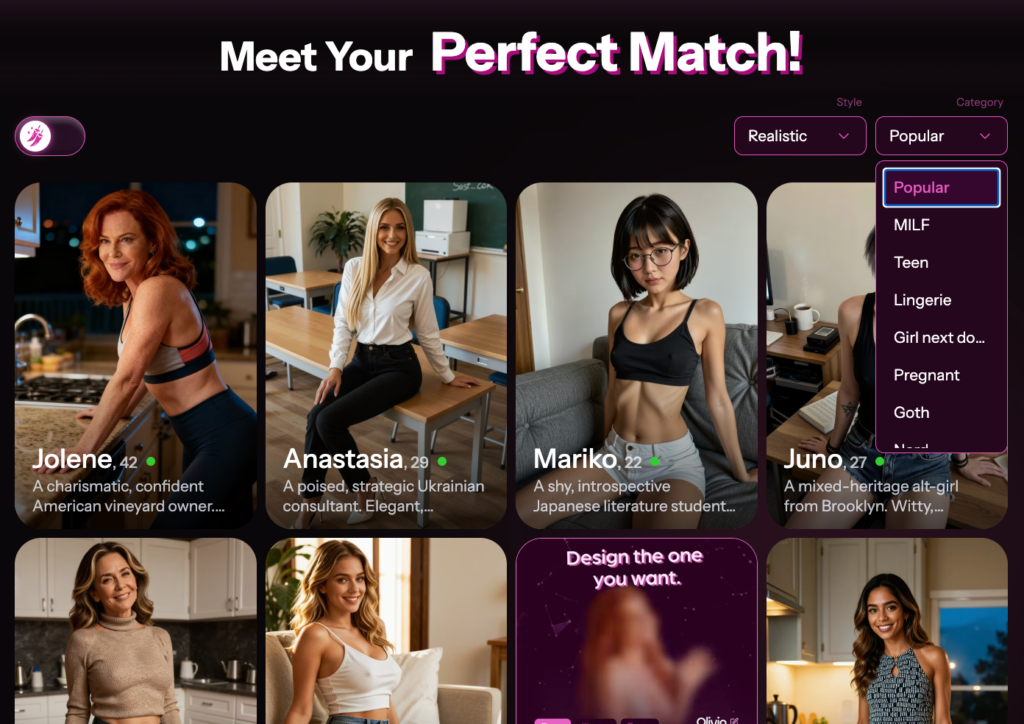 category preview of the platform