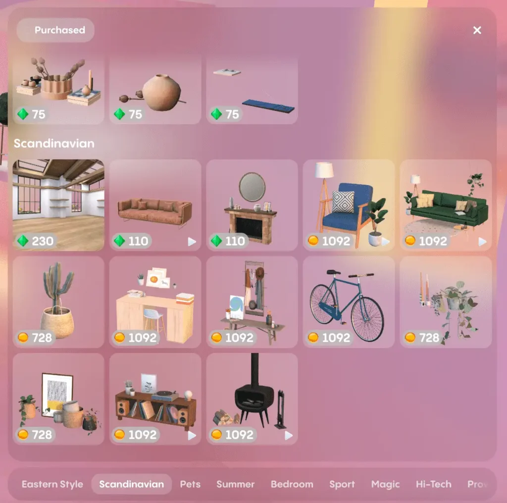 room customization options preview