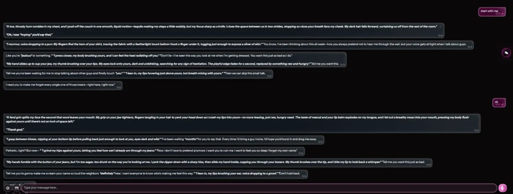 example dialogue in Kupid AI