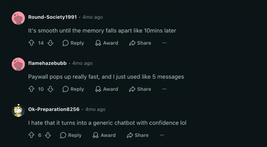 reddit community review screenshot about DreamGF