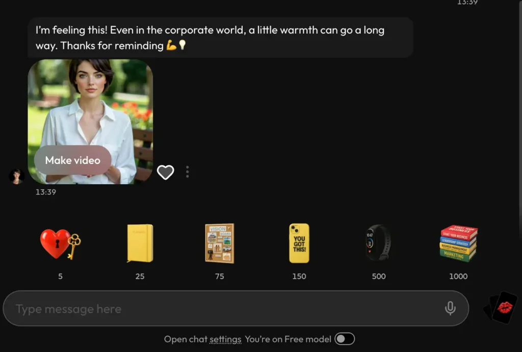 personalized gift row in chat