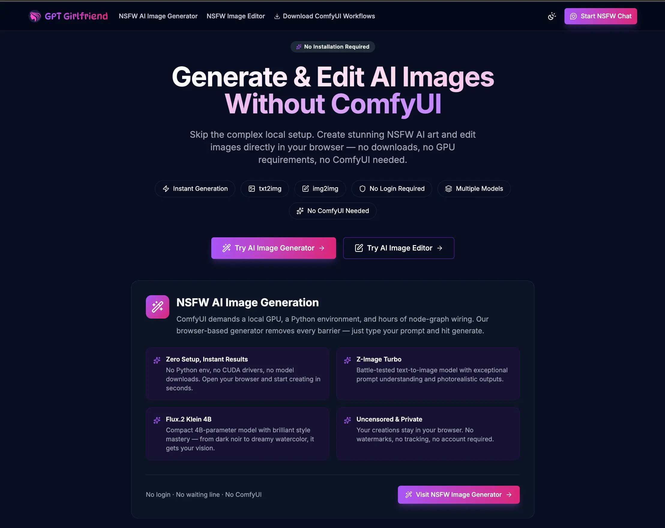 GPTGirlfriend standalone AI Image Creator with model and style options