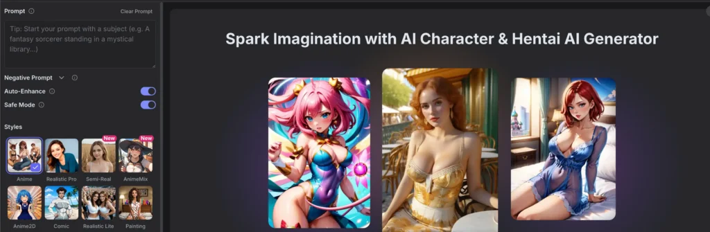 the image generator results pane showing two generated red-haired-woman images with "Turn Into Video" buttons