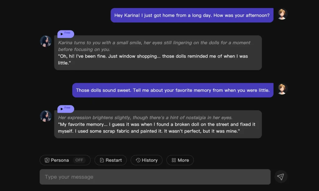 PolyBuzz character discovery interface with category tabs