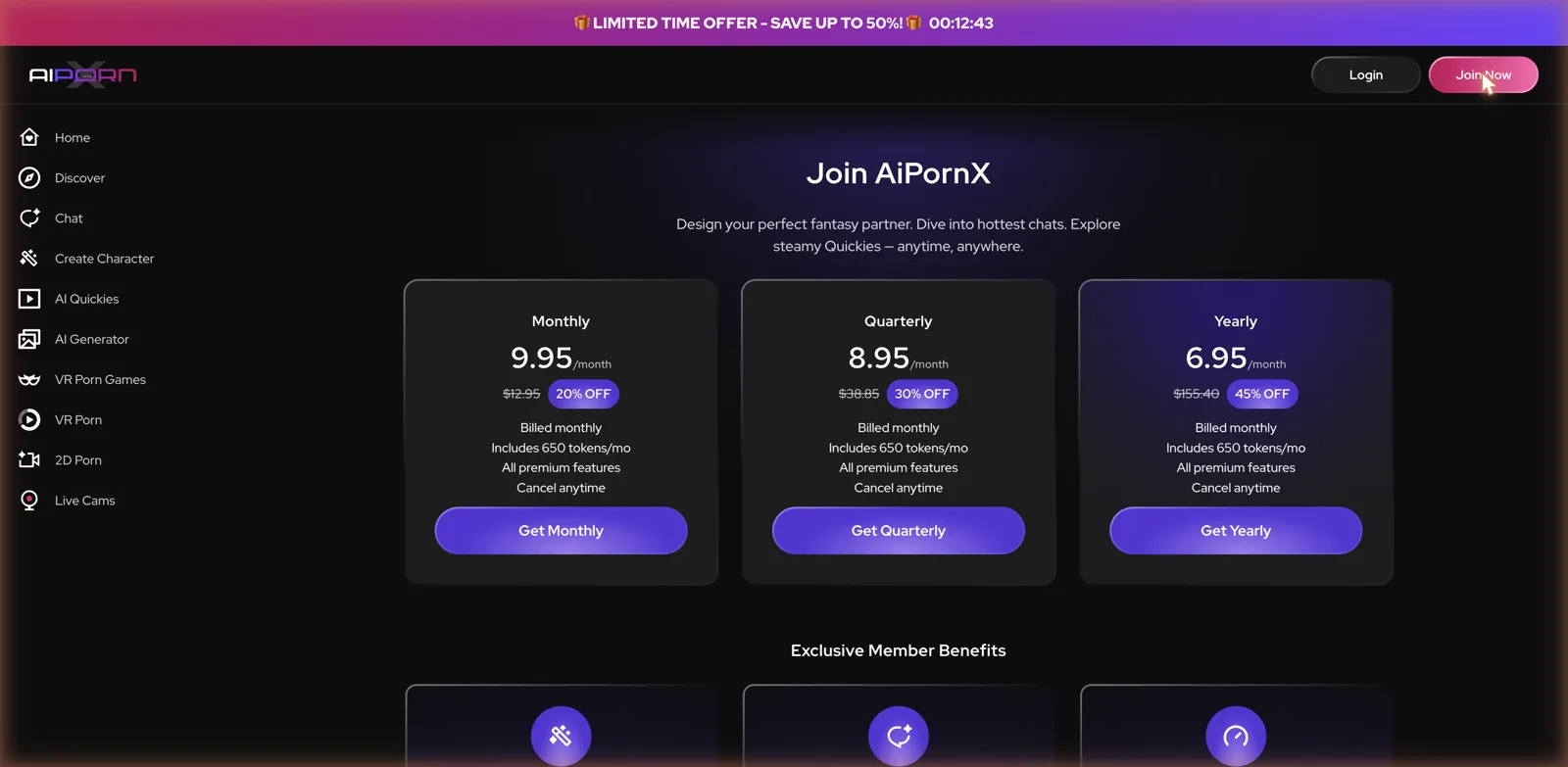 AIPornX premium membership pricing plans