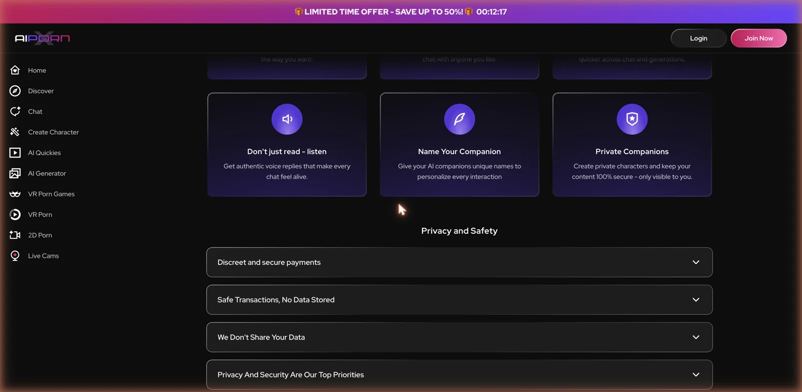 AIPornX member benefits and privacy features
