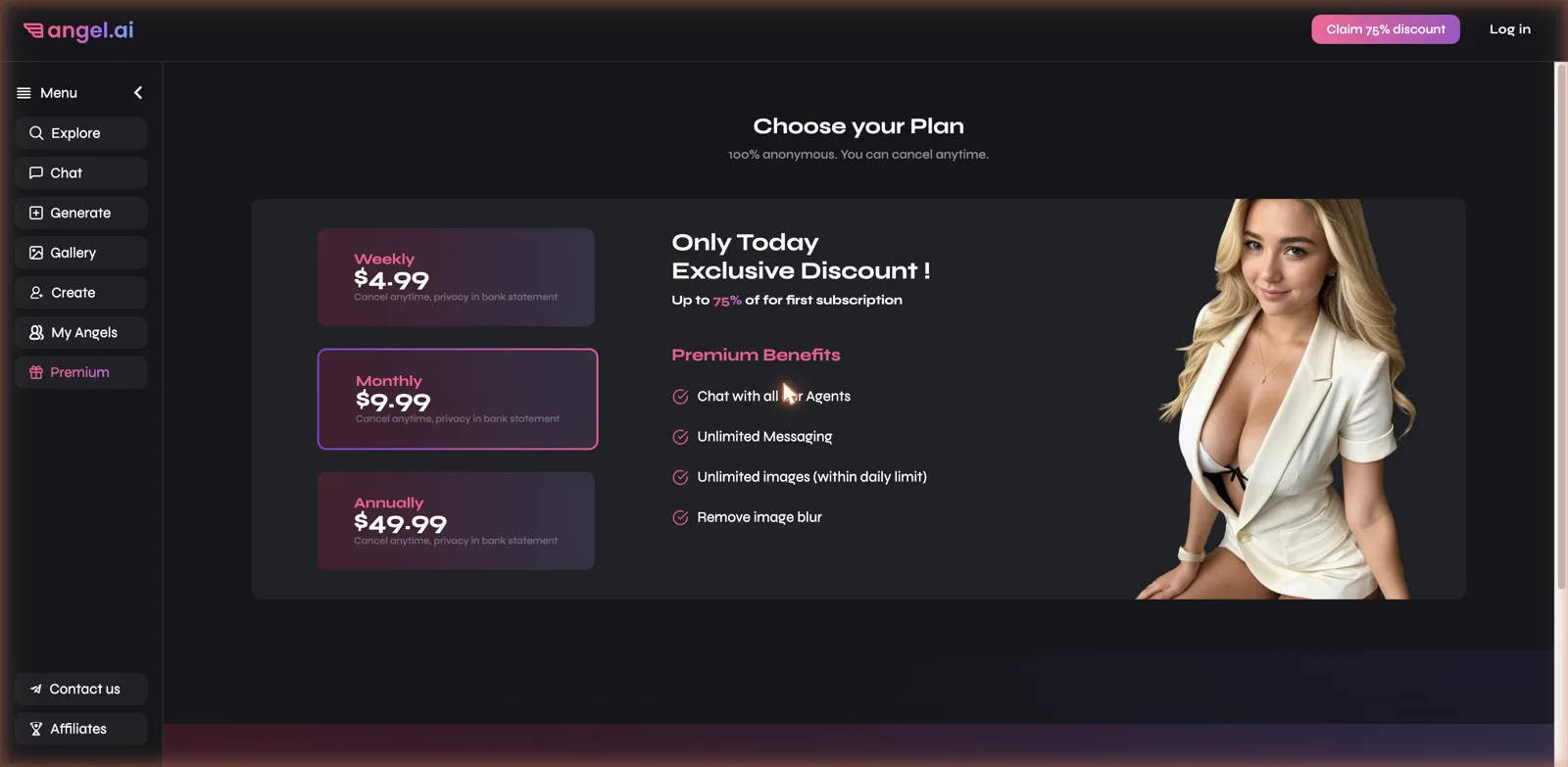 Angel.ai premium subscription pricing