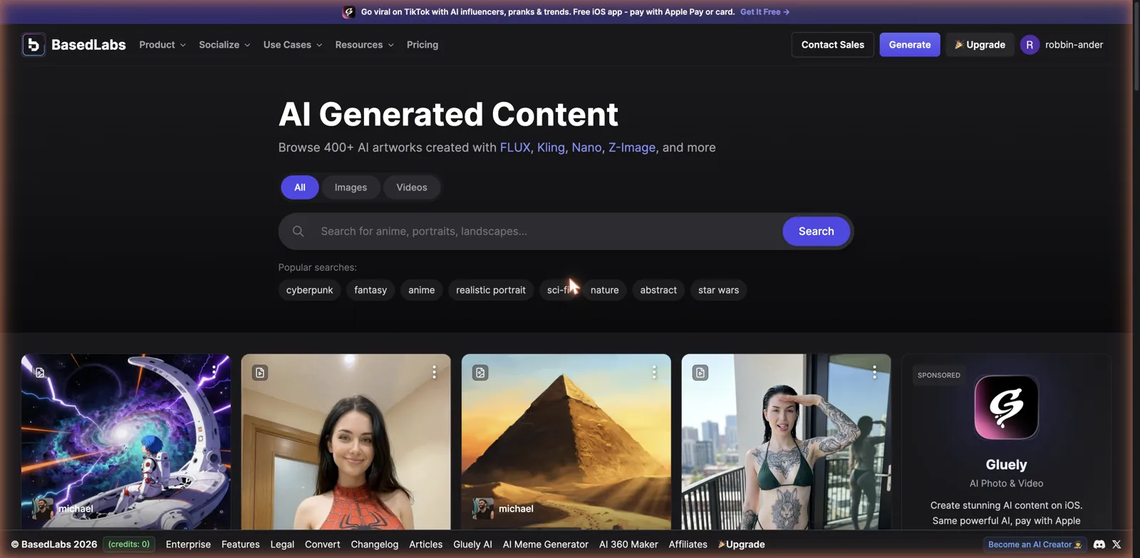 BasedLabs Explore gallery of AI generated images built with FLUX, Kling and Z-Image