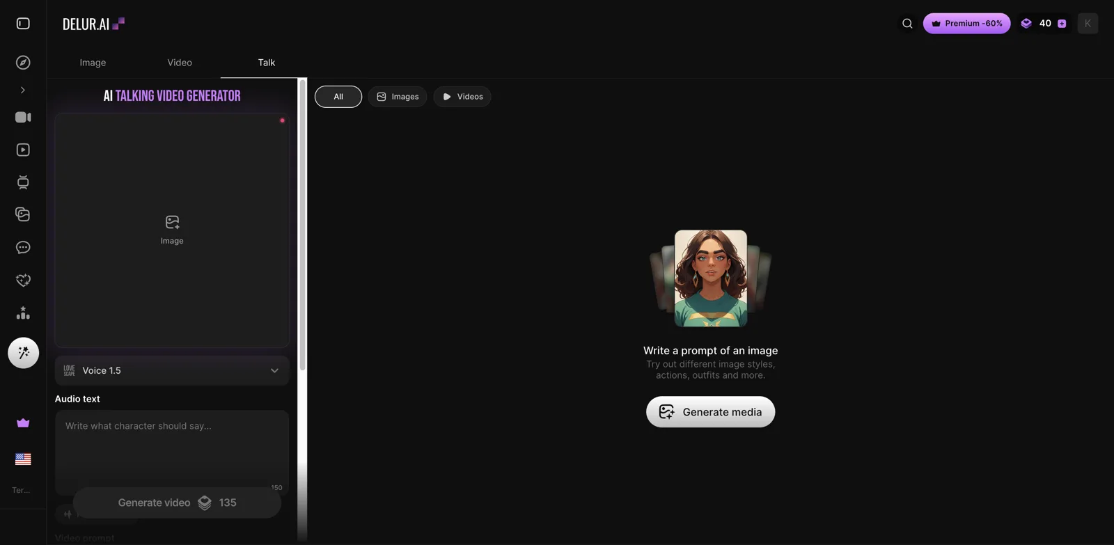 Delur.ai talking video lip-sync generator