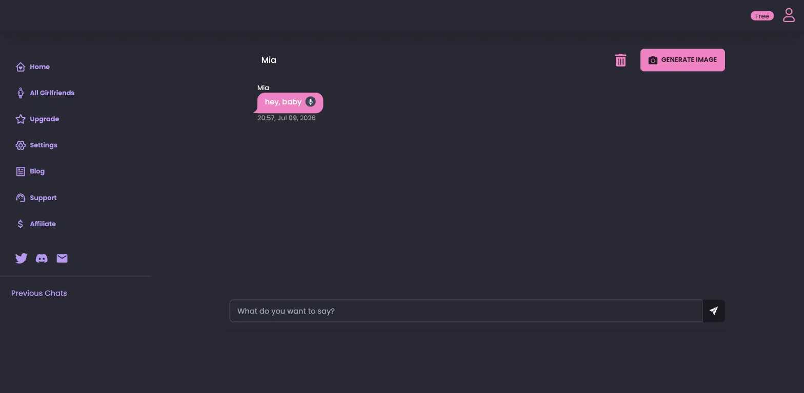 LoveMy.ai All Girlfriends page with a compact roster of AI characters
