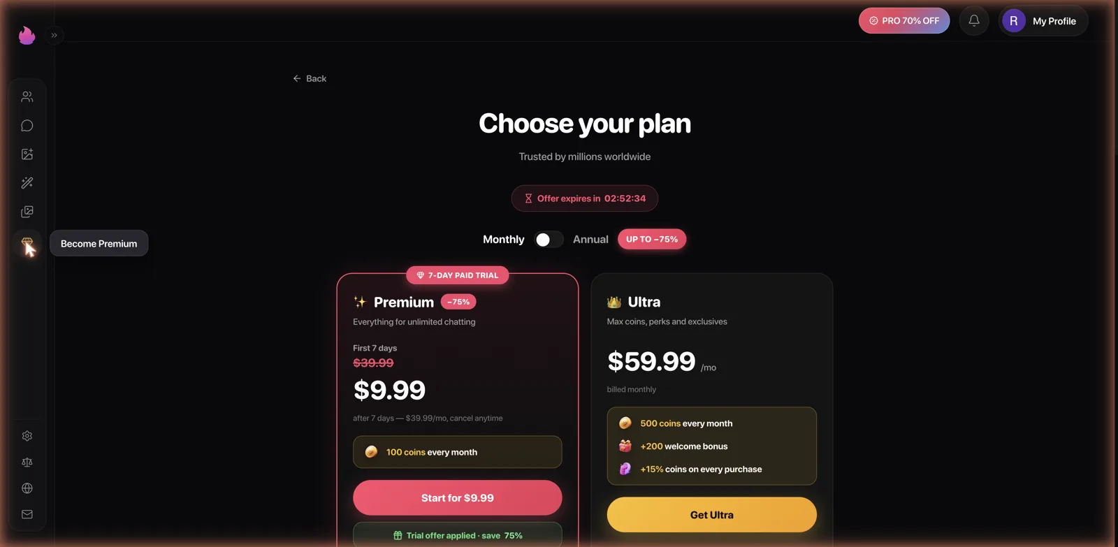 Lovmia subscription pricing plans