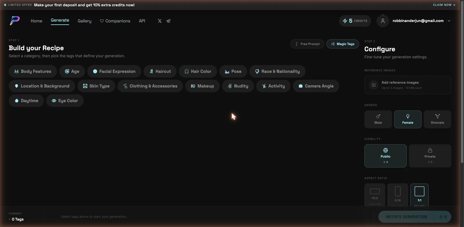 Pornderful image generator with recipe builder and configuration options