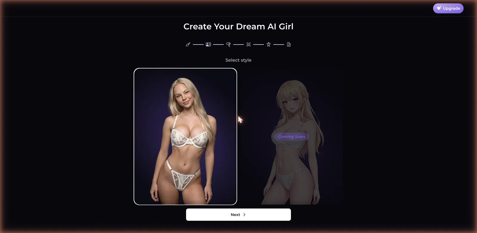 PureFantasy create your dream AI girl builder