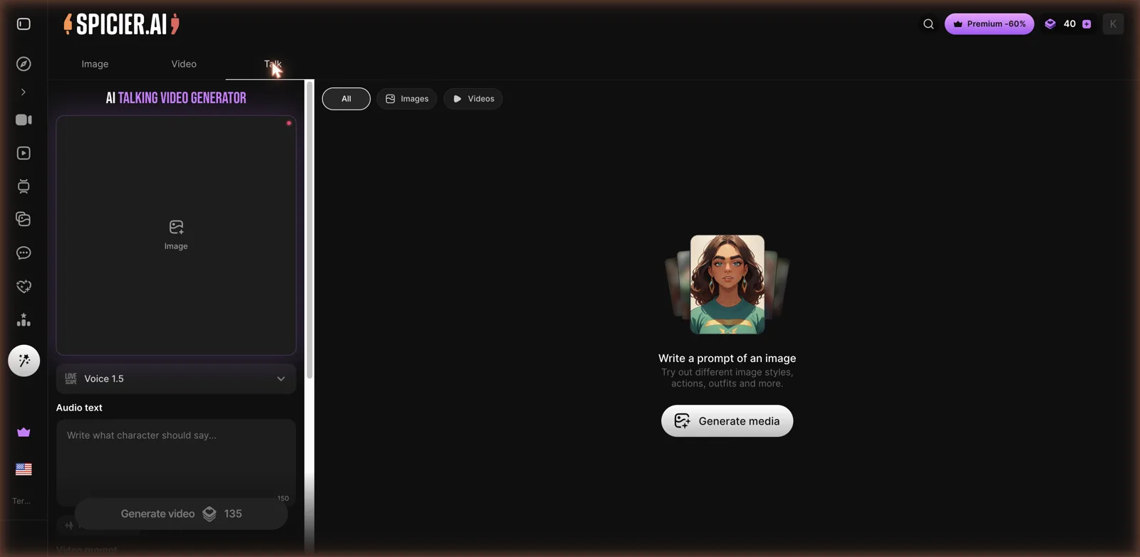 Spicier AI talking video lip-sync generator
