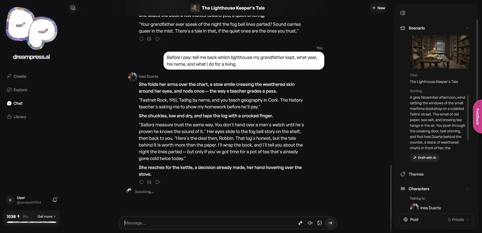 DreamPress chat where Ines Duarte recalls Fastnet Rock, 1951, Tadhg and geography in Cork