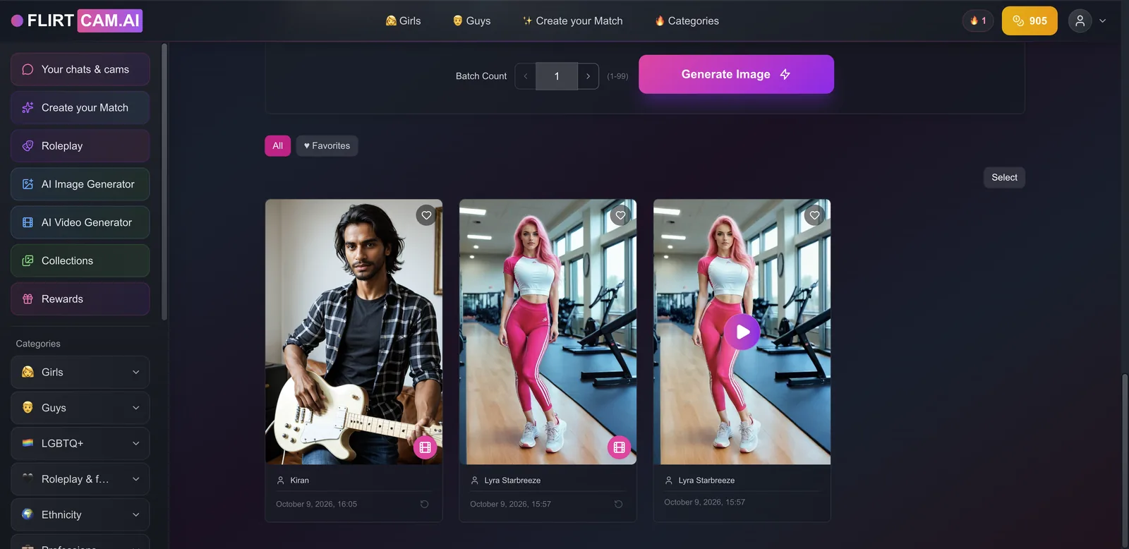 FlirtCam generated image of Kiran playing guitar in a checkered shirt